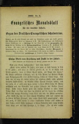 Einige Worte von Erziehung und Zucht in der Schule : eine Schulrede am Geburtstage des Königs