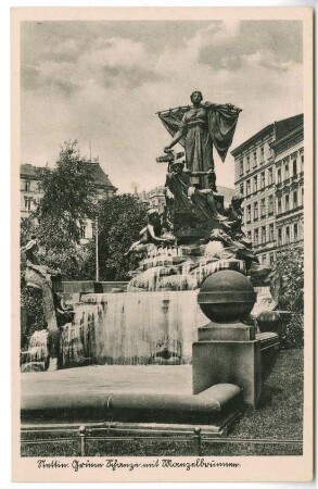 Stettin. Grüne Schanze mit Manzelbrunnen.