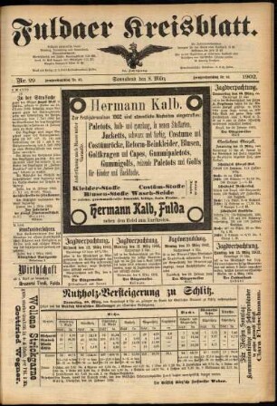 Zweite Ausgabe vom Samstag, den 08. März 1902.