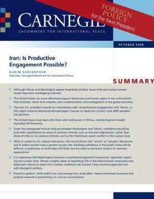 Iran : is productive engagement possible?