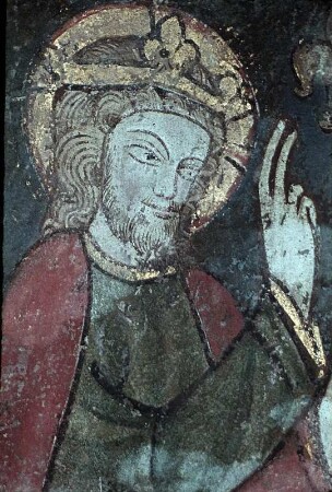 Kana-Nische mit Christus und Maria als Braut und Bräutigam, Heimsuchung und Heiligen zu Seiten des Kruges