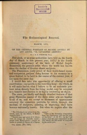 The archaeological journal. 32. 1875
