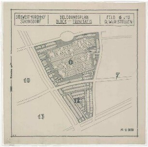 Belegungspläne Trinitatis (Original) Südwestkirchhof Stahnsdorf - Feld 6,12 Wahl,-Garten- und Reihenstellen