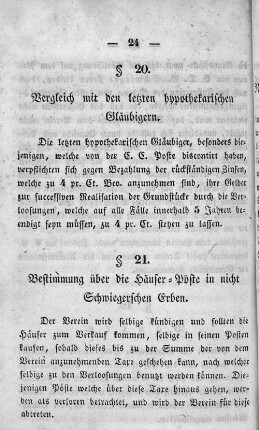 § 20. Vergleich mit den letzten hypothekarischen Gläubigern.