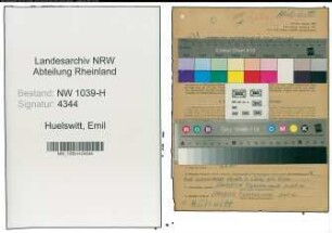 Entnazifizierung Emil Huelswitt , geb. 31.01.1891 (Apotheker)