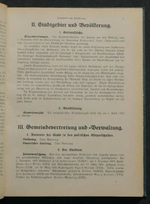 II. Stadtgebiet und Bevölkerung.