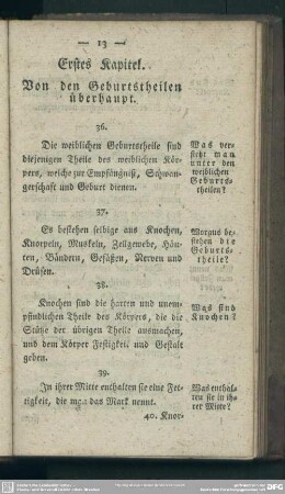 Erstes Kapitel. Von den Geburtstheilen überhaupt