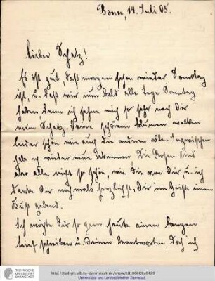 Brief vom 14.07.1905