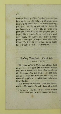 24. Umsturz Babylons. Kyros Tod. 536 - 529 v. Ch. G.