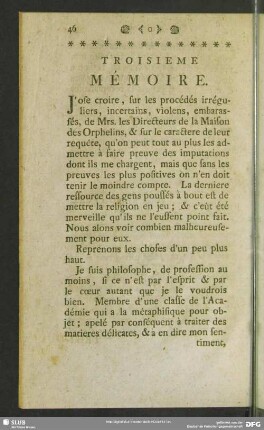 Troisieme Mémoire