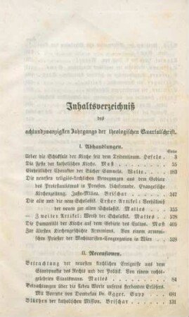 I-III Inhaltsverzeichnis