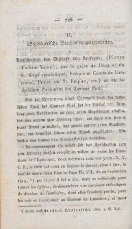 726-744 Schweizerische Bisthums-Angelegenheiten