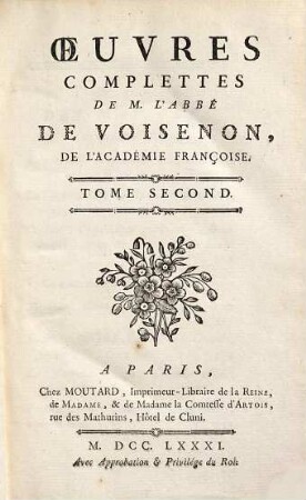 Oeuvres Complettes De M. L'Abbé De Voisenon, De L'Académie Francoise. 2