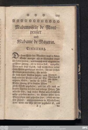 Mademoiselle de Montpensier und Madame de Mazarin.