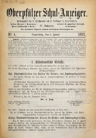 Oberpfälzer Schul-Anzeiger. 4. 1882