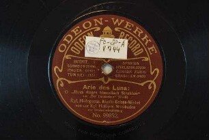 Arie des Luna: "Ihres Auges himmlisch Strahlen" : aus "Der Troubadour" / (Verdi)