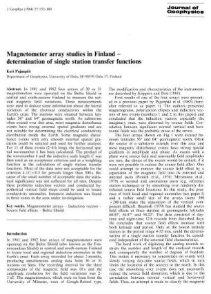 Magnetometer array studies in Finland - determination of single station transfer functions
