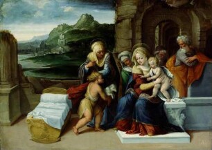 Die Heilige Familie mit den Heiligen Joachim, Anna, Elisabeth und Johannes