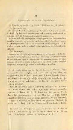 II. Bijzonderheden van de acht vergaderigen