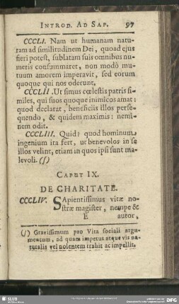 Caput IX. De Charitate