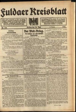 Ausgabe vom Freitag, den 30. Juni 1916.