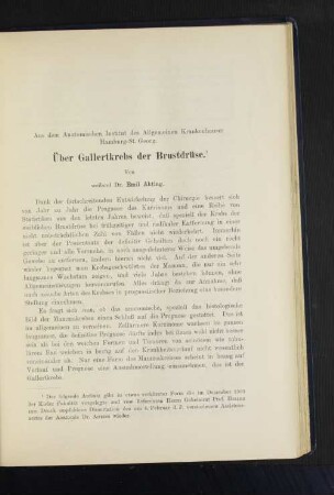Über Gallertkrebs der Brustdrüse.