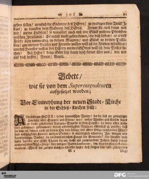 Gebete/ wie sie von dem Superintendenten aufgesetzet worden
