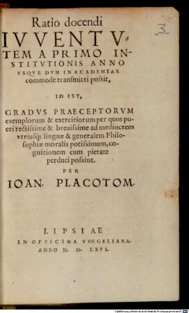 Ratio docendi iuventutem
