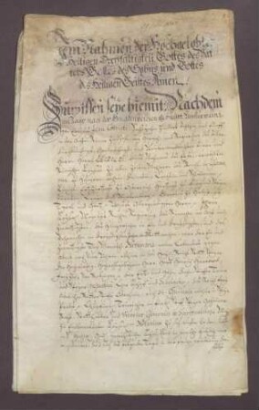 Notariatsinstrument über die durch den kaiserlichen Kommissar erfolgte Übergabe von Freimersheim an Bischof Johann Hugo von Speyer.
