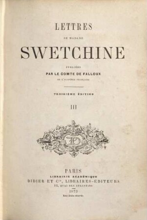 Lettres de Madame Swetchine, 3