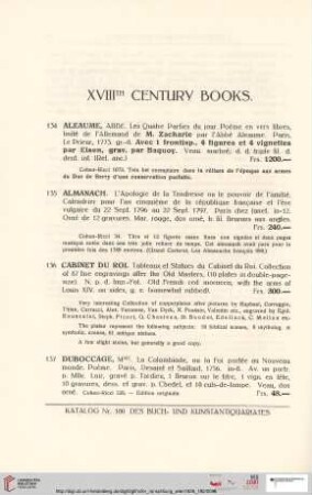 XVIIIth Century Books (Nr. 134-160)