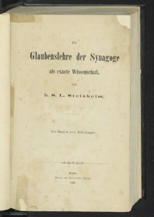 T. 4: Die Glaubenslehre der Synagoge als exacte Wissenschaft ; Bd. 4 (5 Monomachieen)