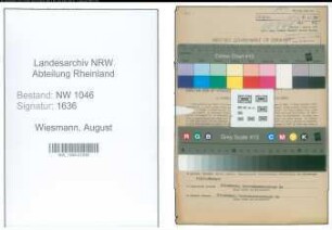 Entnazifizierung August Wiesmann , geb. 31.12.1893 (Kaufmann)