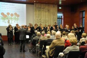 SLUB, Ausstellung "Luthers Lieder" : Ausstellungseröffnung am 22. September 2012 im Vortragssaal. Auftritt des Dresdner Bachchores
