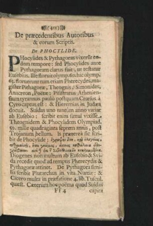 De praecedentibus Autoribus & eorum Scriptis.