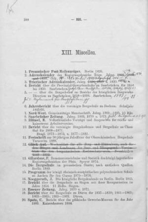 XIII. Miscellen