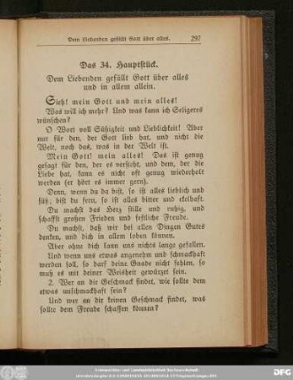Das 34. Hauptstück. Dem Liebenden gefällt Gott über alles und in allem allein.
