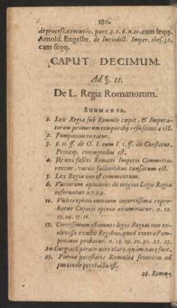 Caput Decimum. Ad §. 11. De L. Regia Romanorum