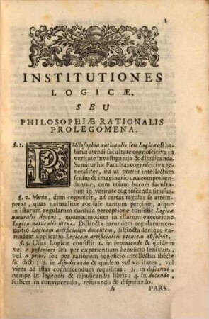 Institutiones Philosophiae Wolfianae : In usus Academicos adornatae, 1