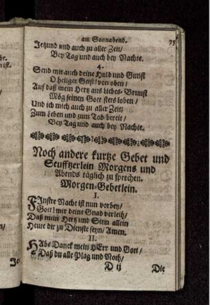Noch andere kurtze Gebet und Seufftzerlein Morgens und Abends täglich zu sprechen.