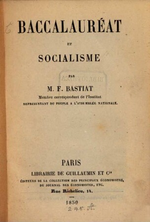 Baccalauréat et Socialisme