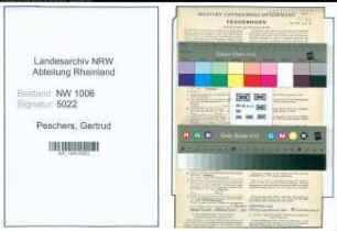 Entnazifizierung Gertrud Peschers , geb. 23.05.1901 ()