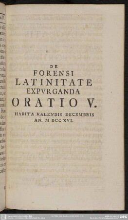 V. De forensi latinitate expurganda