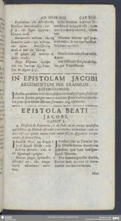In Epistolam Jacobi Argumentum Per Erasmum Roterodamum