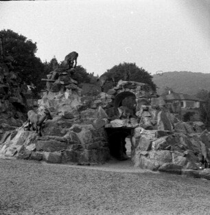 Kronberg (Taunus), Königsteiner Straße 35. Opel-Tierpark (1955 eröffnet). Freigehege für Gemsen
