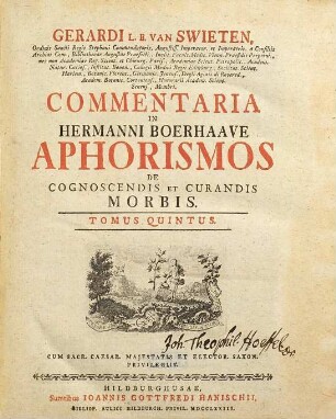 Gerardi van Swieten ... Commentaria in Hermanni Boerhaave aphorismos de cognoscendis et cvrandis morbis, 5