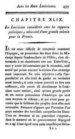 La Louisiane considérée sous les rapports politiques ; nécessité d'une grande colonie pour la France,