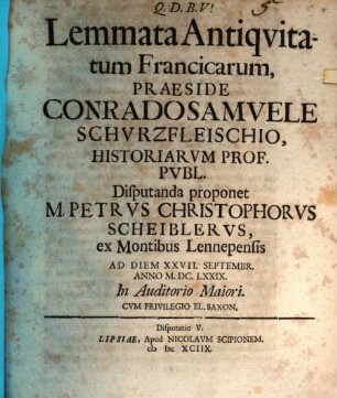Lemmata antiquitatum Francicarum