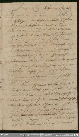 Eigenh. Brief von Sulpiz Boisserée an August Wilhelm von Schlegel, Stuttgart, 05.07.1824