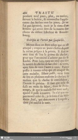 Guérison de l'hernie par sympathie